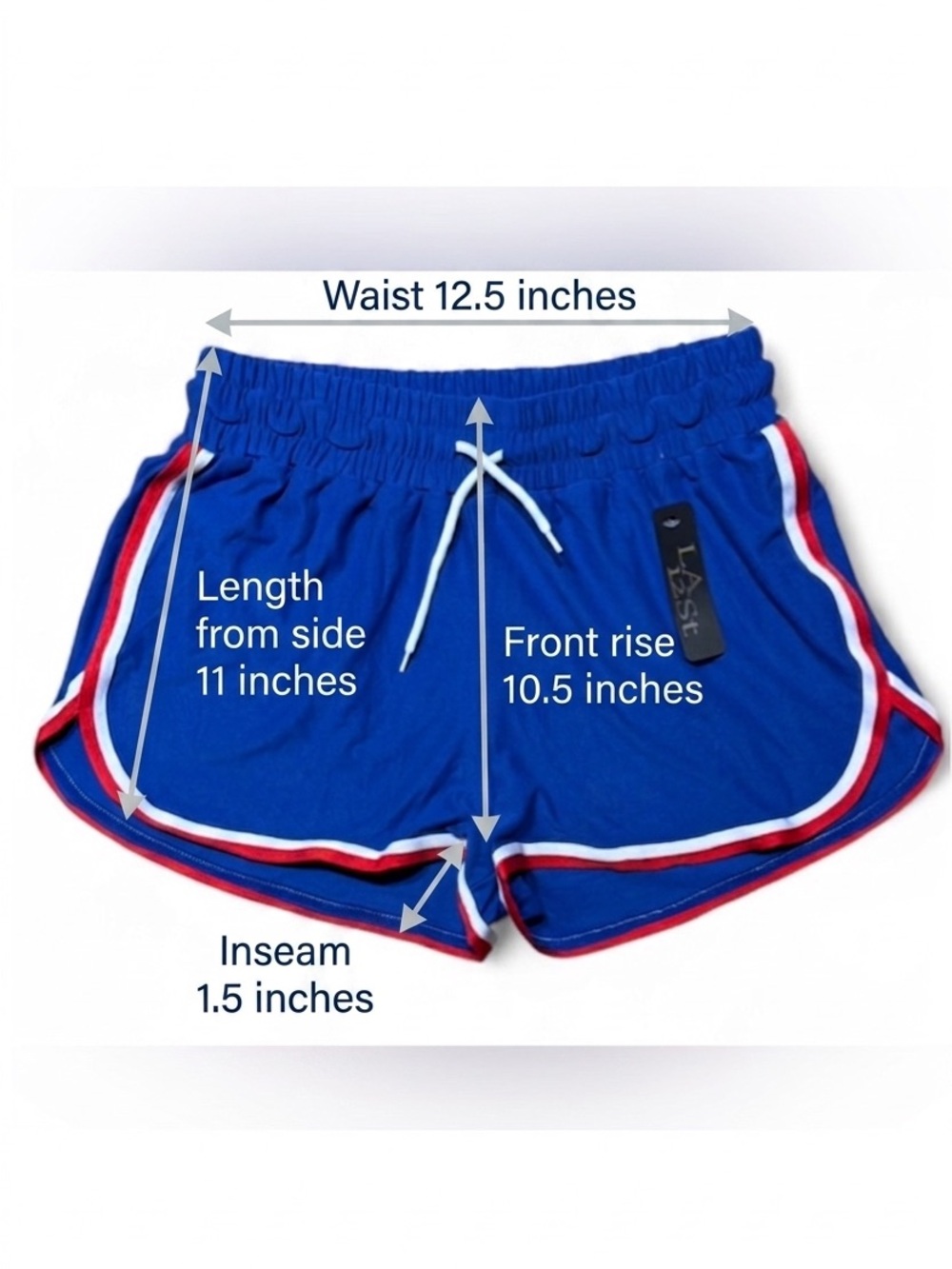 **SOLD** LA12ST Retro Dolphin Hem Athletic Shorts - Royal Blue - S/M - Picture 5 of 5